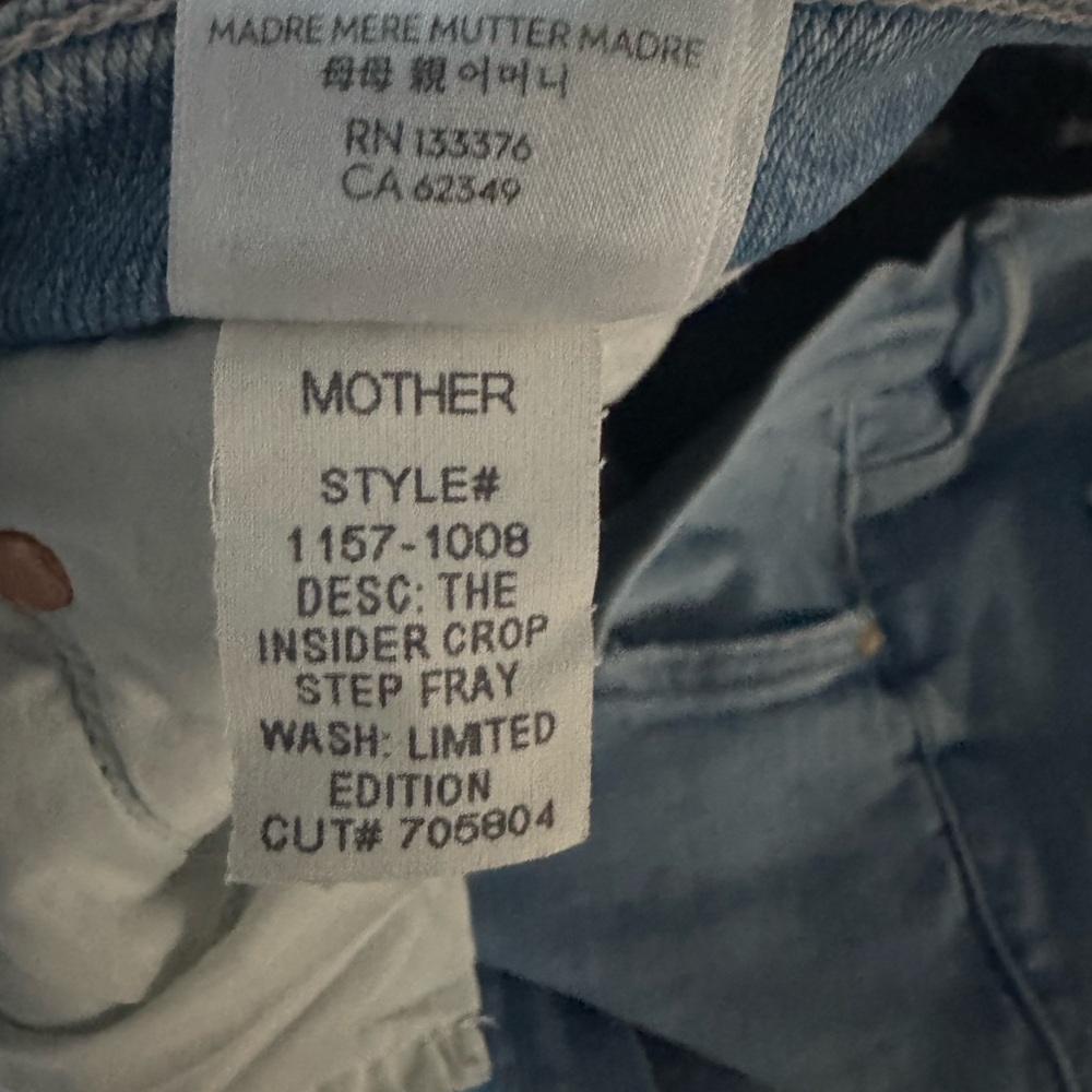 Mother Insider Step Fray Limited Edition Wash Jeans Size 33 - Picture 8 of 11